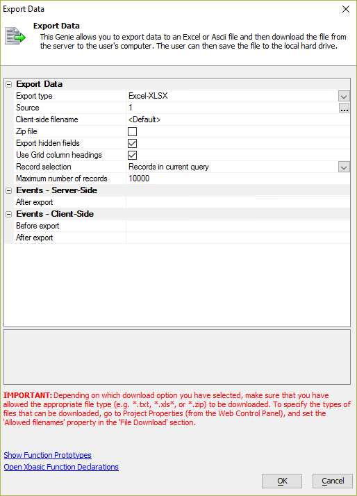 Export Excel Ascii Custom
